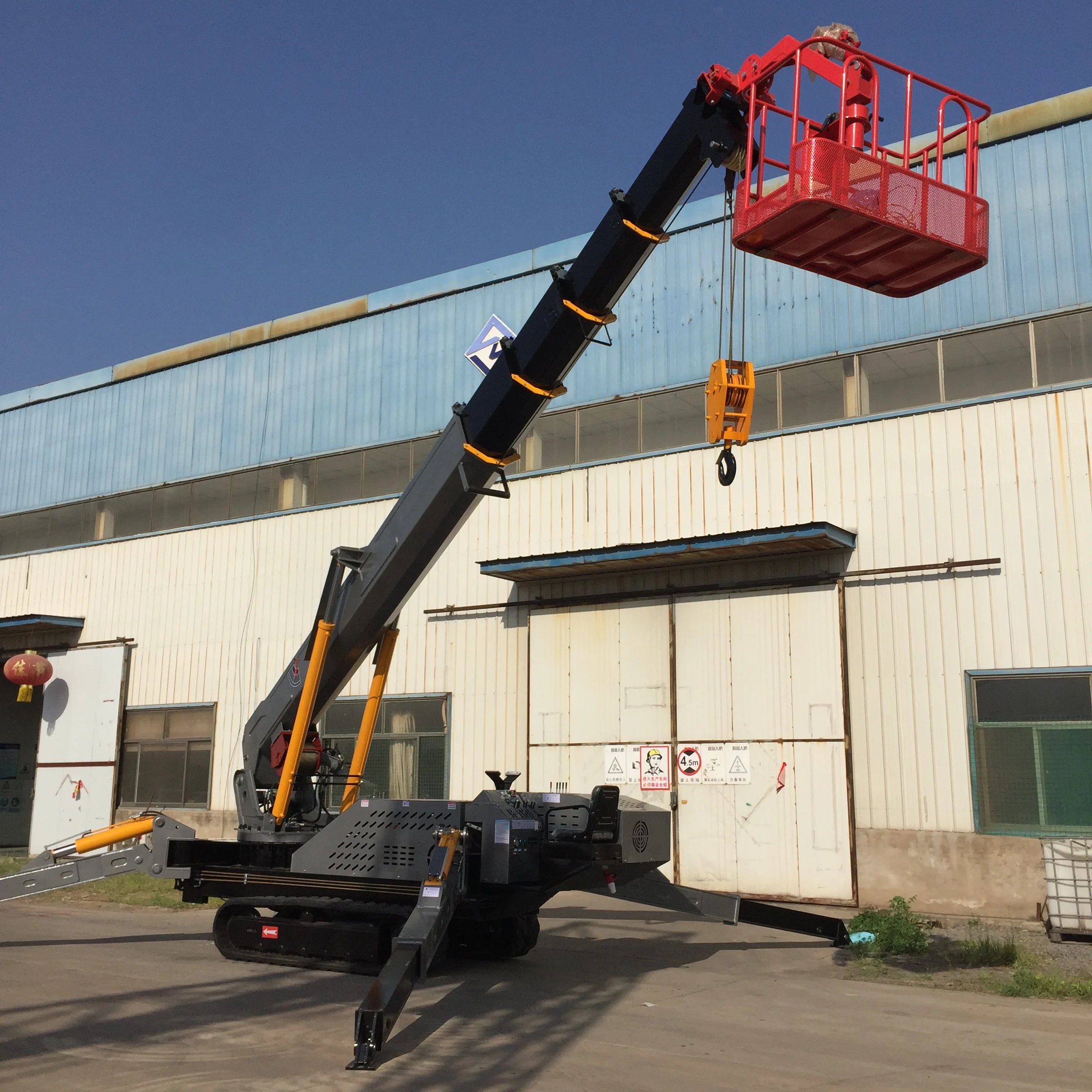8Ton 25m Construction Crane Diesel Electric Dual Power Spider Crane Remote Control Foldable Lifting Other Cranes