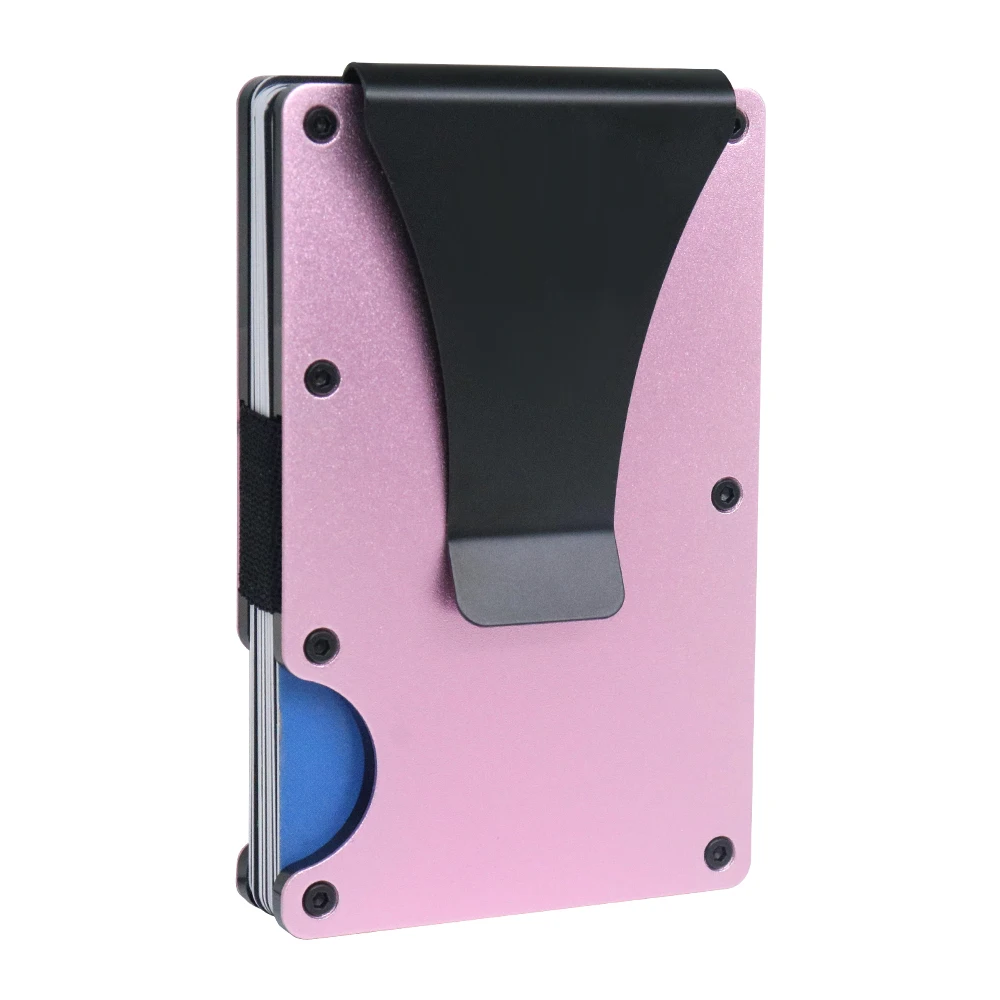 X-WORLD тонкий блокировки радиочастотной идентификации, передний карман металлический кошелек с зажимом для денег, дизайн, минималистичный Алюминиевый бумажник для мужчин и женщин