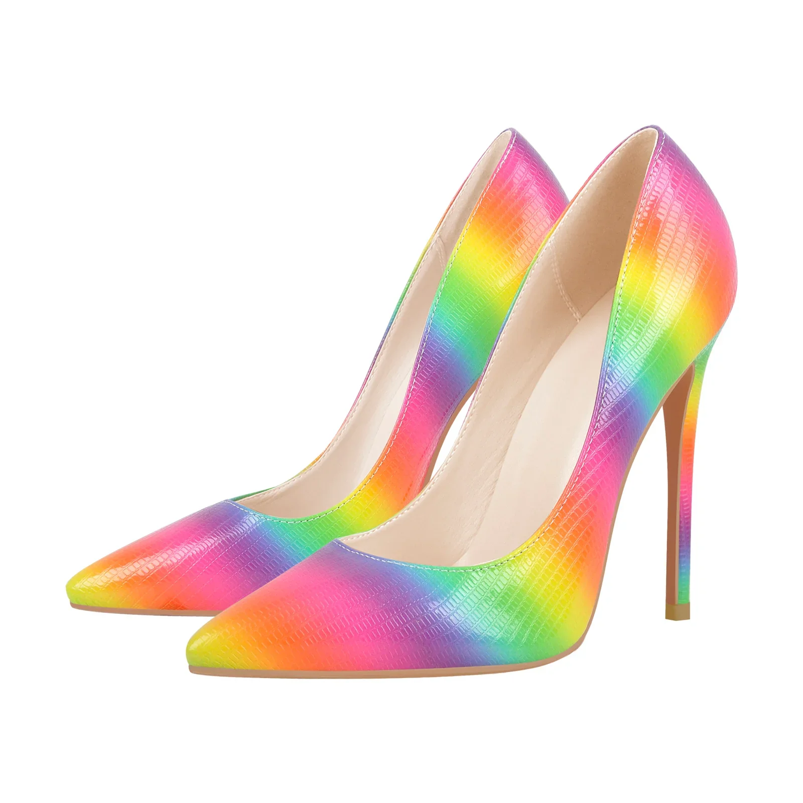 Rainbow style  wholesale plain high heels shoes Pointy toe womens heels with high quality factory shoe