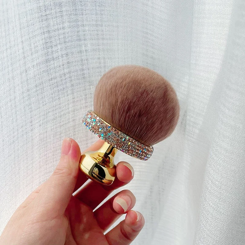 New nail dust brush with diamond shining makeup brushes tool manicure dusting brush nail suppliers
