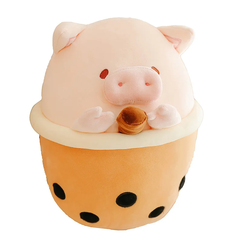 Bubble Tea Pig Cat Plush Toy Soft Cute Dog Children Gift Rag Doll Multi-size Creative Throw Pillows Popular Fashion Plush Toys