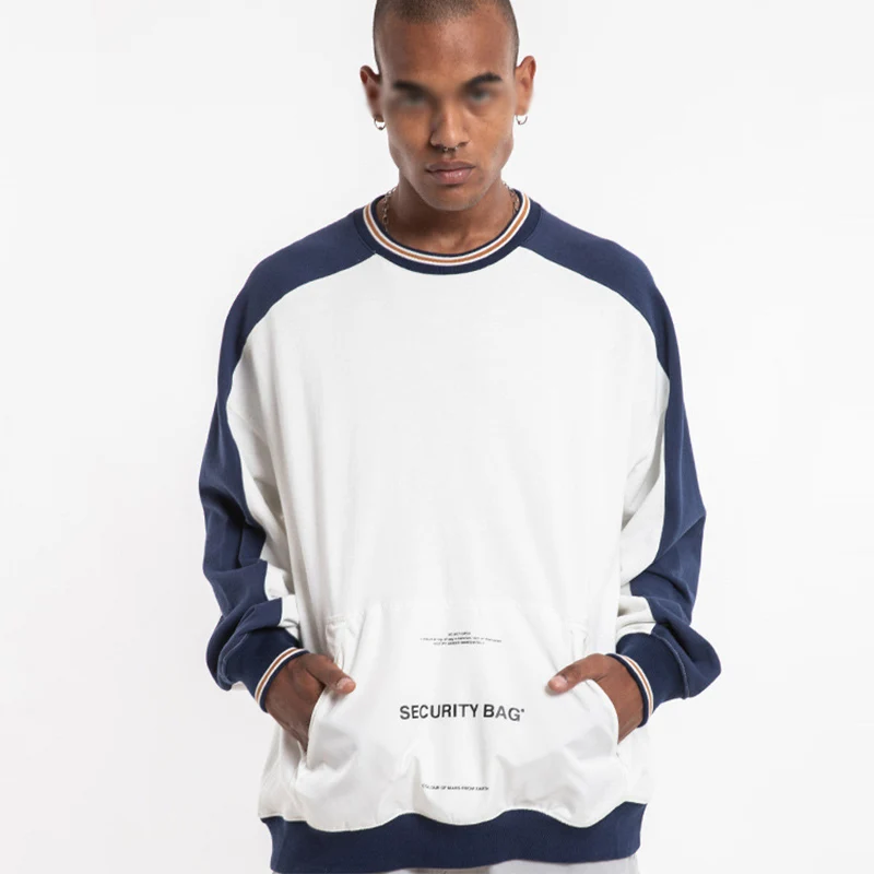 Европейский и американский плюс размер пуловер мужской новый Круглый Вырез Свободный джемпер свободный материал и цвет соответствует мужской свитер