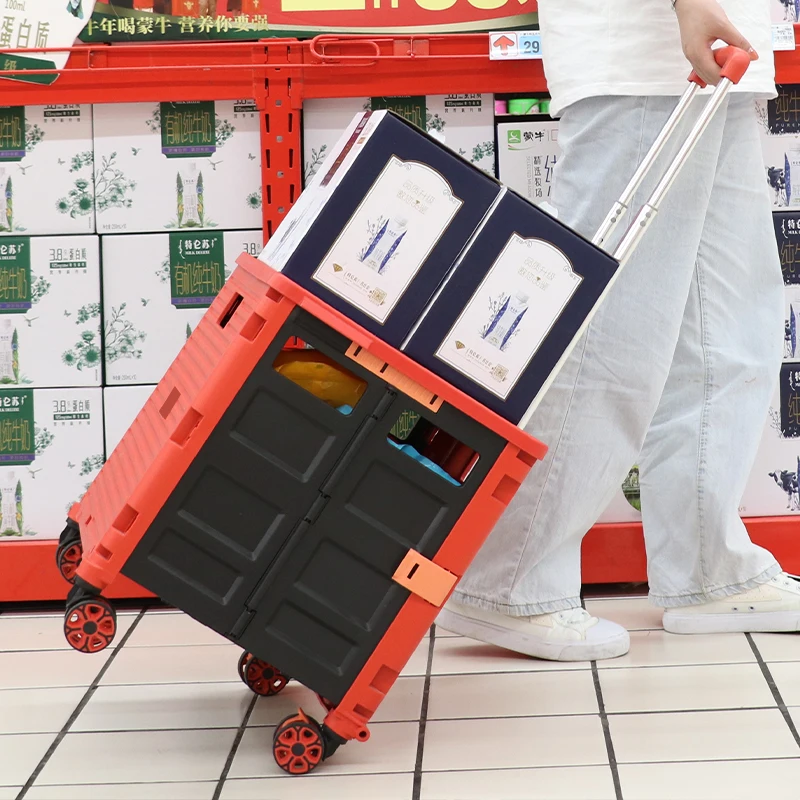 BAOYU Carritos De Supermercado Carrito De Compras Grocery  Picnic Shopping Cart Shopping Trolley