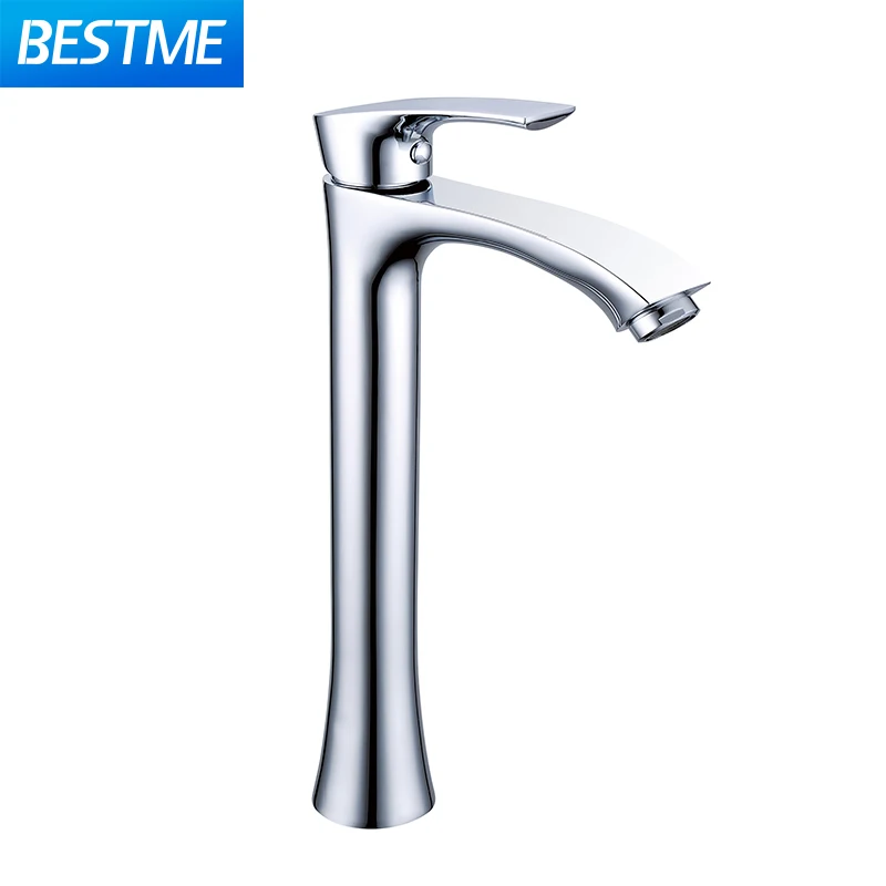 Bathroom tall basin sink zinc alloy basin faucet single cold single handle deck mounted water faucet