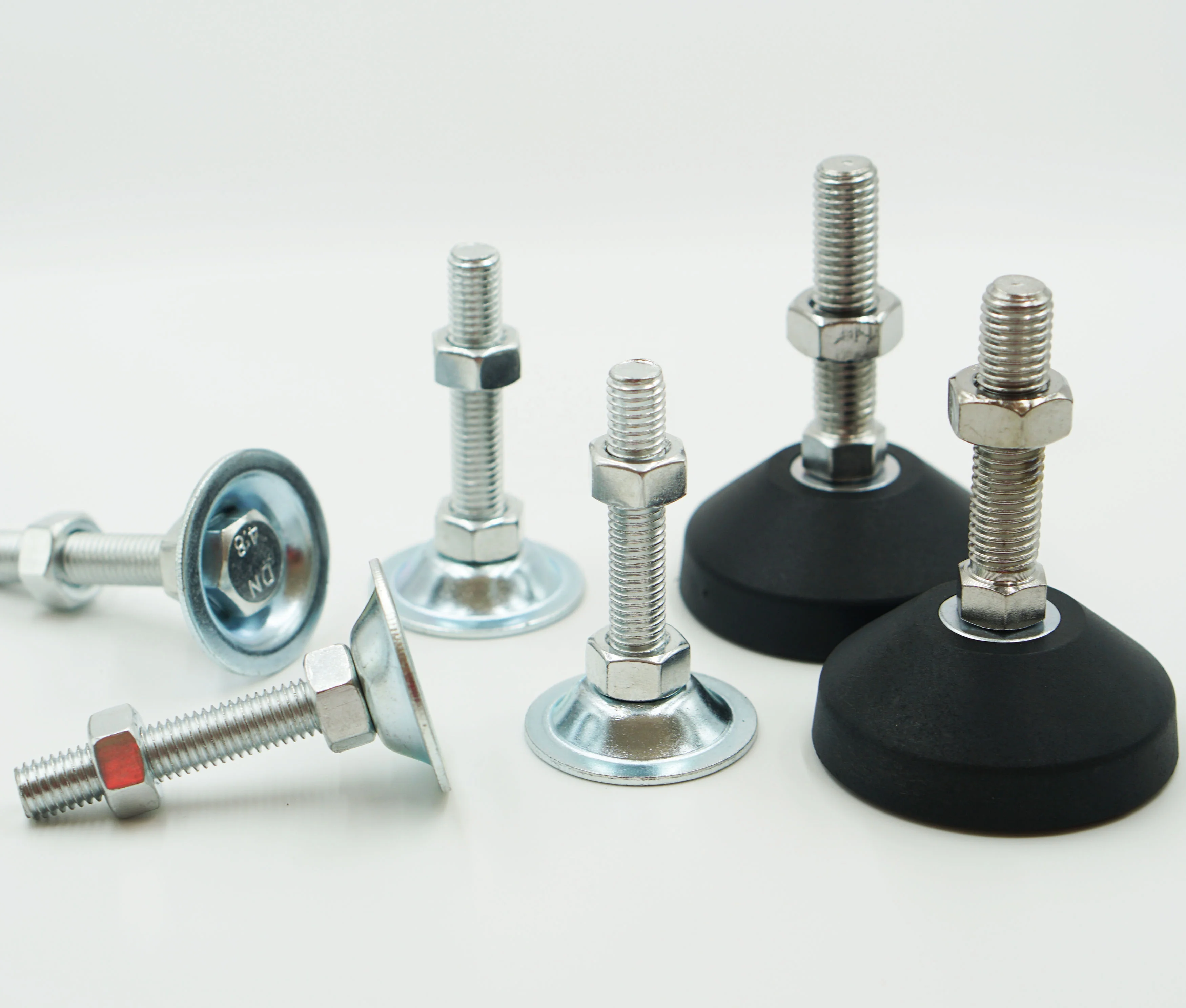 machine leveling feet m12 stud length 100mm heavy duty leveler legs with lock nuts, 4-pack