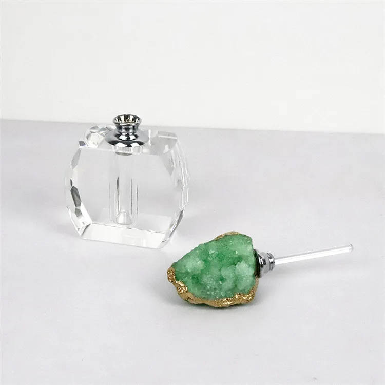 
5ml Luxury Design Wedding Anniversary Gift Perfume Oil Bottle Empty With Natural Agate Stone 