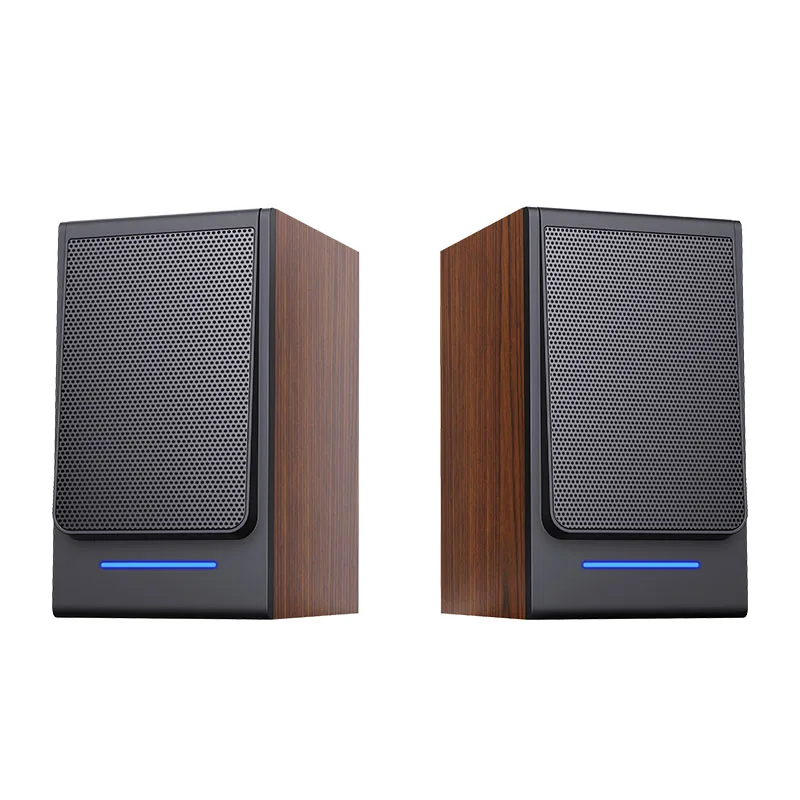 New design HiFi stereo 2.0 speaker box professional wireless Blue tooth speaker wood 20W Bookshelf speaker for home audio