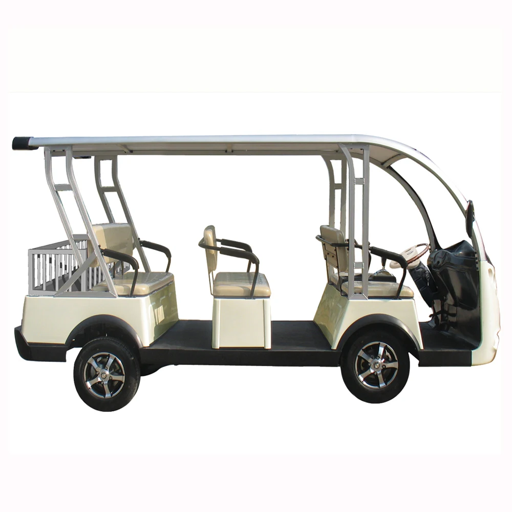  48V AC System Tourist Car Without Doors 8 Seater Electric Sightseeing Bus