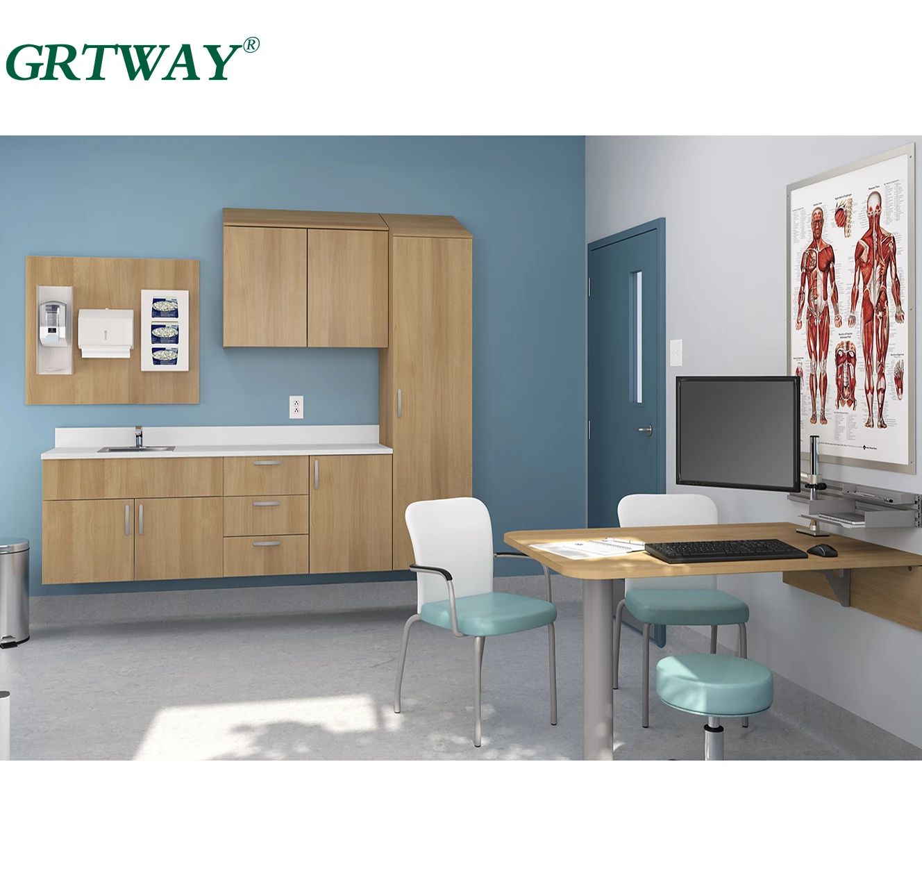 YL012 Hospital Table and Cabinet Furniture One Stop Solution Supplies Custom Made Healthcare Medical Furniture