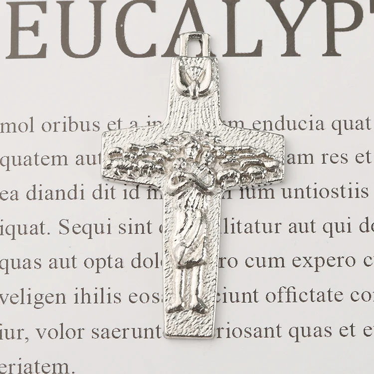 Wholesale Stainless Steel  Graceful Pendant Necklace Catholic Cross  Rosary Parts Pendants Necklace