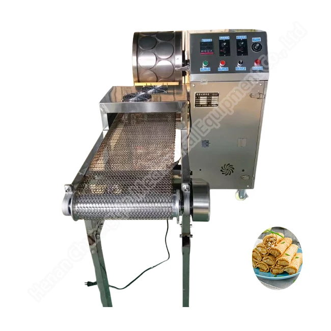 Stainless Steel Spring Roll Skin Machine 35cm 2 Heads Commercial Corn Tortilla Making