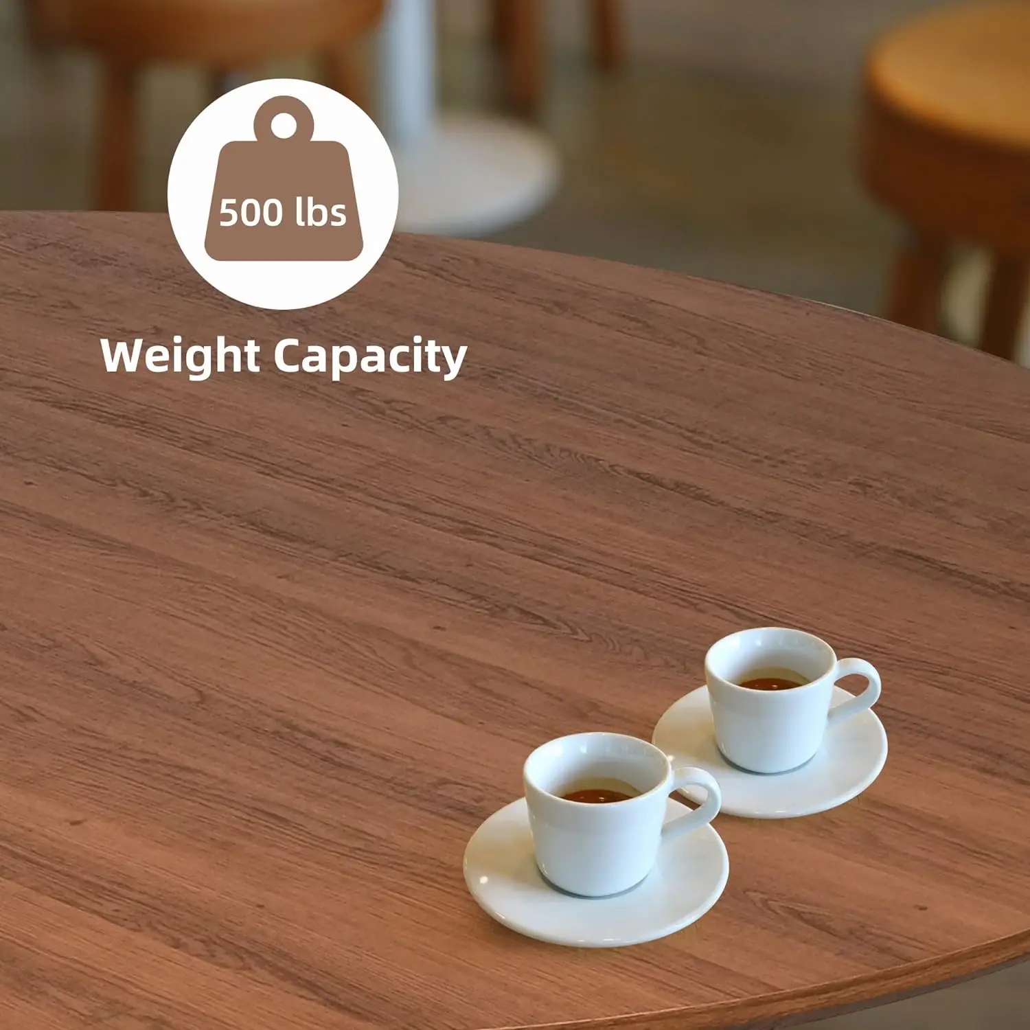 Modern Round Dining Room Table for 4-6 Person for Home Kitchen Restaurant Metal Legs Leisure Table Easy Assemble