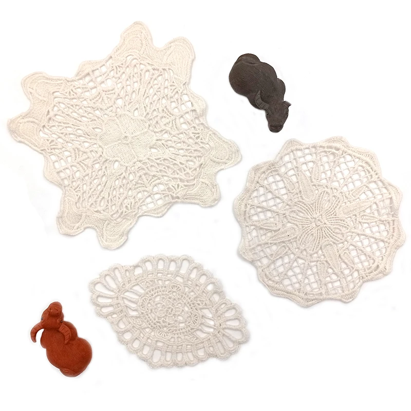 Хлопковые кружевные подставки в стиле ретро под тарелку с вышивкой романтичная ткань в стиле ins художественная скатерть для стола кухонное украшение маленькая скатерть