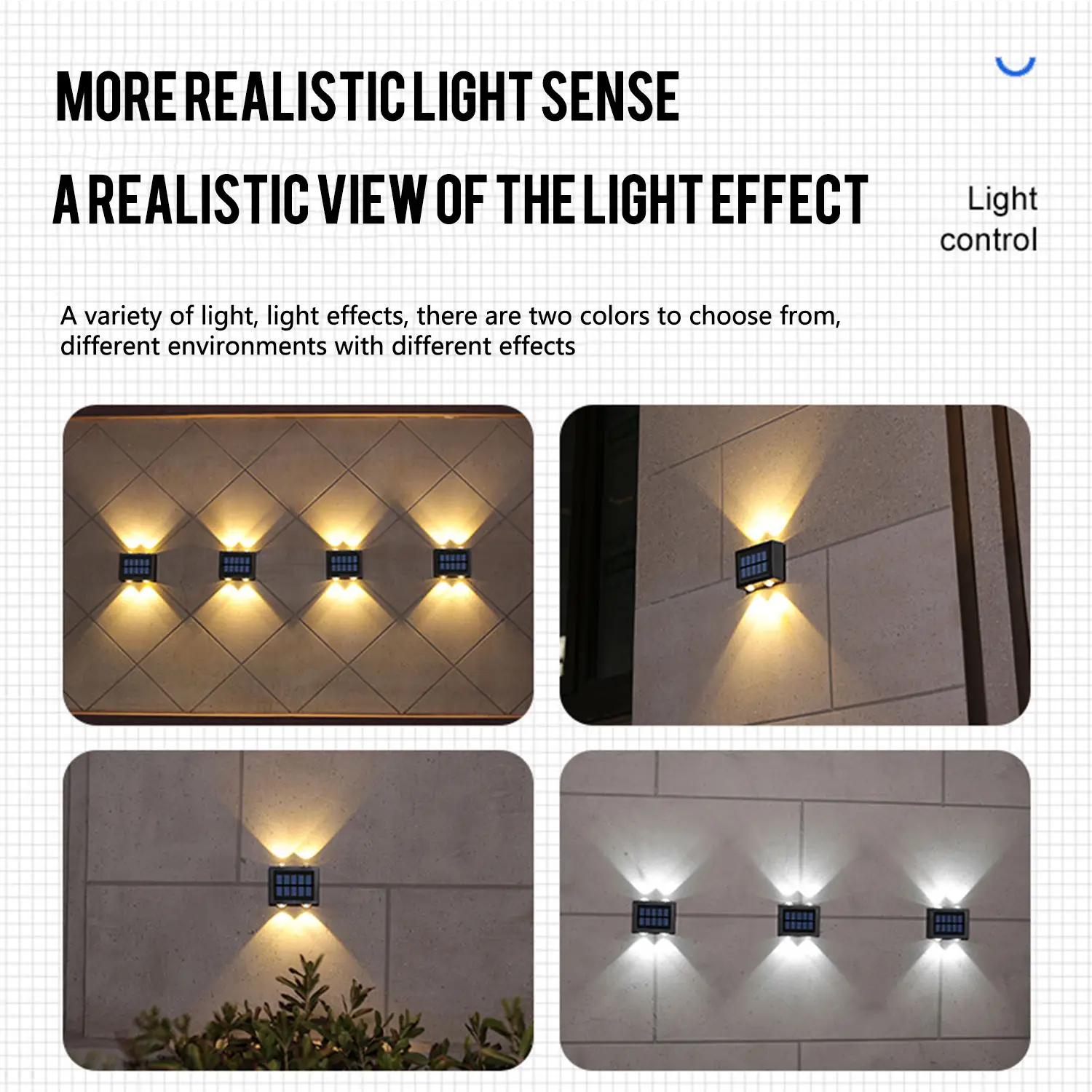 4LED up and down solar wall light, outdoor decoration garden courtyard home wall light waterproof solar light garden