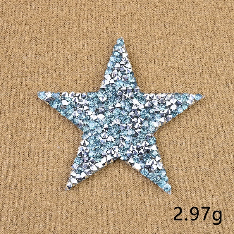 Hot sell Sparkle star crystal patches applique Rhinestones Moon Patches Crystal Embroidered Moon/Star patches