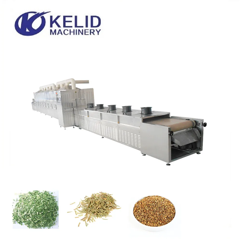 Tunnel Microwave Tea Herbs Spice Powder Sterilization Dryer Drying  Machine