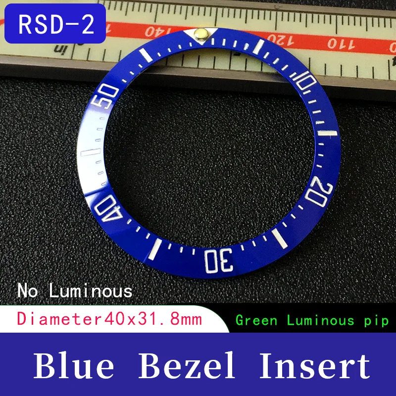 Sloped Ceramic Bezel insert  Slopping bezel 40*31.8mm For RLX 116610 MOD watch parts (No Luminous)