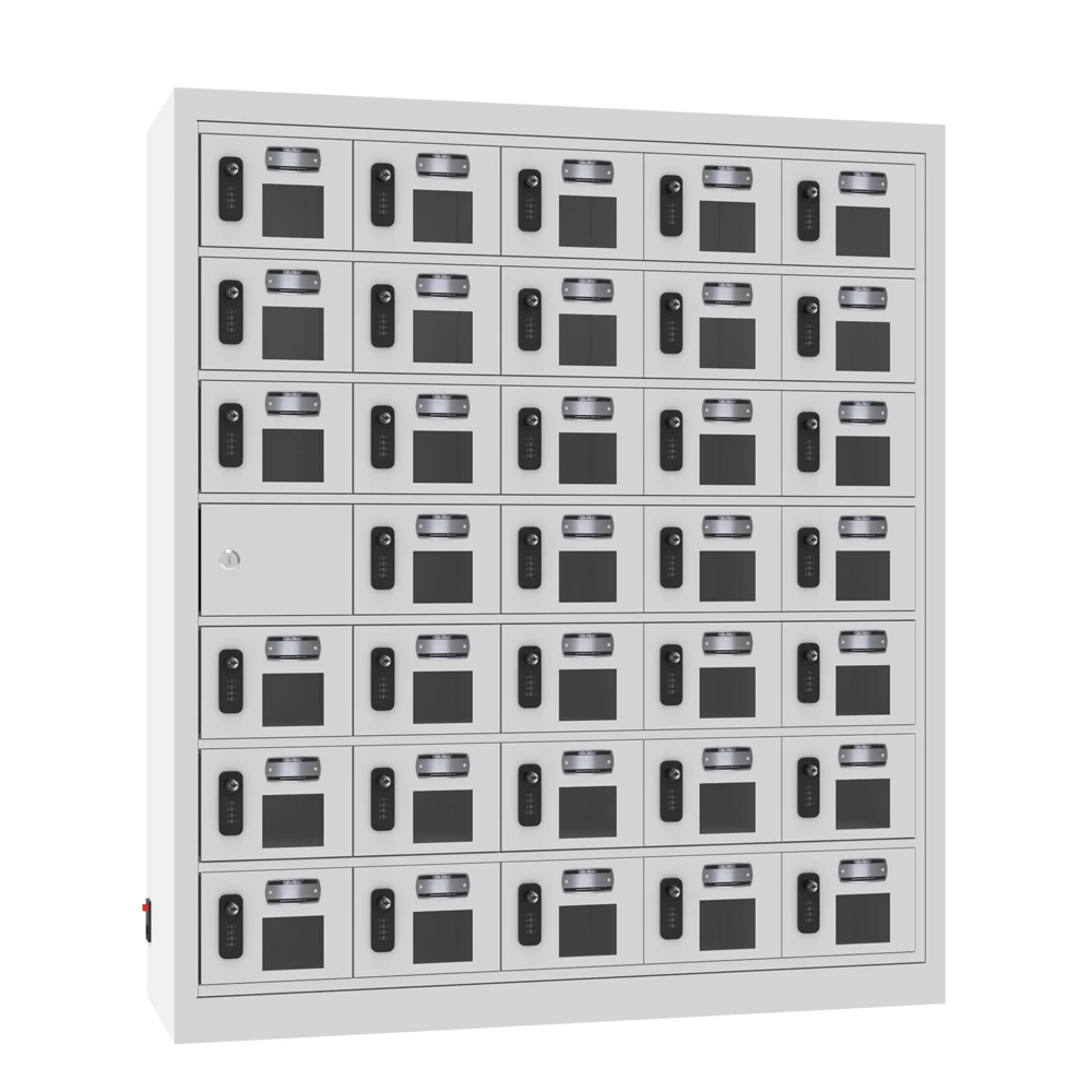 15 Door Wall Mounted Cell Phone Lockers Key Lock USB-C Mobile Phone Storage Charging Station Locker