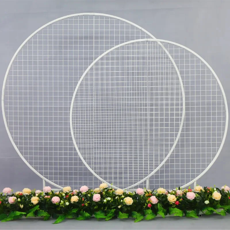Customized Decoration Circle Round Mesh Metal Backdrop Wedding For Party Decor Factory Supply
