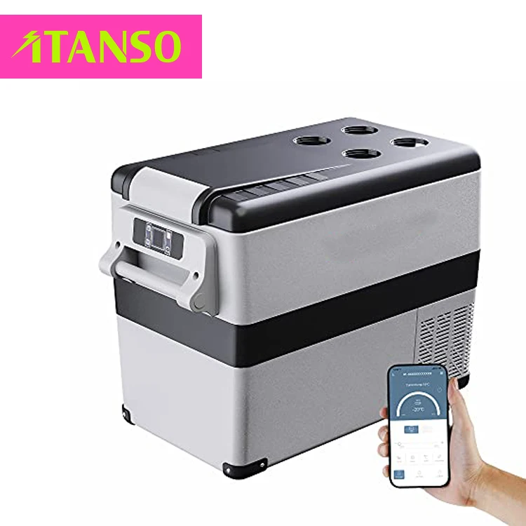 Portable Dc 12/24v Auto Freezer Refrigerator Mini Car Fridge 45L For Camping