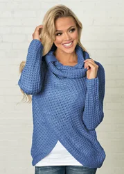 Wholesale Hot Sellging Knitted Women Sweaters Designer Turtleneck Sweater Women