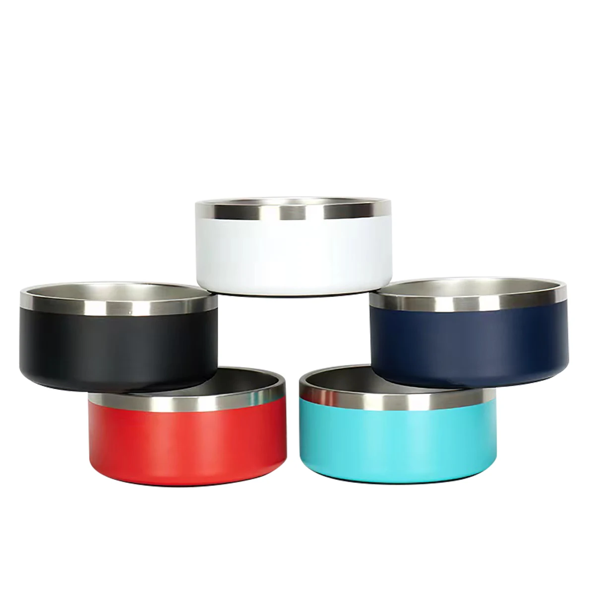 2025 New design Pet bowls 32/64oz Double Wall Vacuum Insulated Stainless Steel Pet Dog Bowl Custom Anti-slip Pet Feeder Bowls