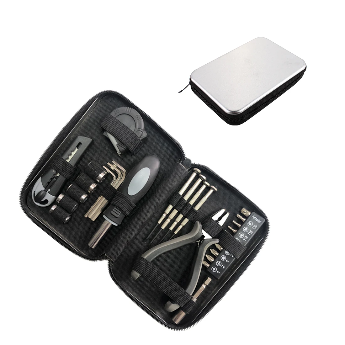 27 in 1 Home Multifunctional Repair Tool Kits Carbon Steel Tinplate Box High quality logo customization Potential gift