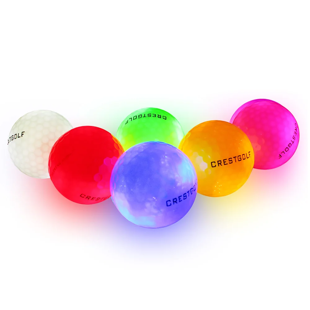 Crestgolf Lighting Up Night Glow In The Dark LED Golf Balls Mixed Colors