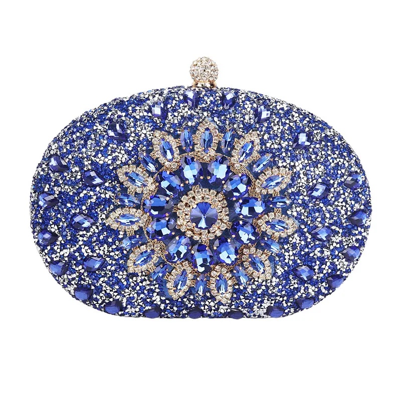 high quality 2024 unique black luxury party wedding sequin diamond rhinestone ladies purse crystal clutch evening bag for women