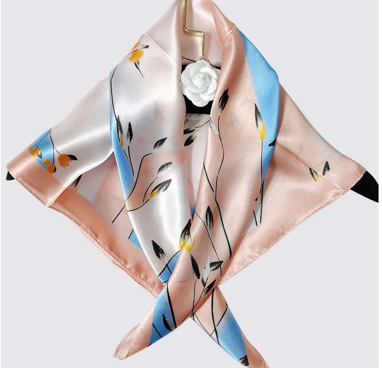 100% silk satin scarf  for women wholesale or customize vintage silk scarves square scarf 70*70cm