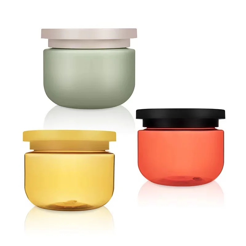 custom color 250g Free Sample skin care Face Cream matte hdpe plastic green brown cream 8oz cute cosmetic jars 250ml
