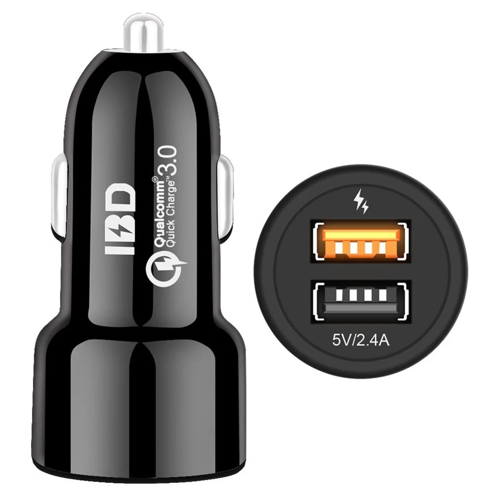  QC3.0 автомобильное зарядное устройство с двумя USB-портами для мобильного телефона хорошее