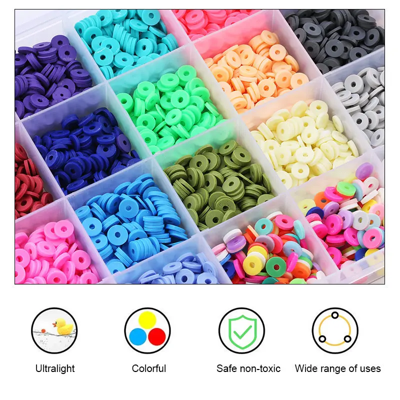 Wholesale DIY Mixed Colorful Polymer Clay Beads Kits For Charm Jewelry Findings Box Kit Bracelet Necklace