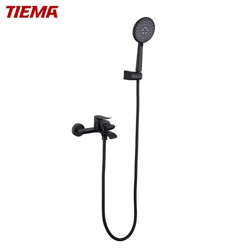 TIEMA wall mounted shower set black shower mixer fashion bathroom shower