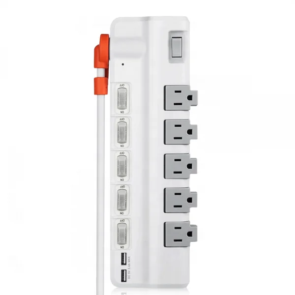 
American type 5 outlet extension cord sockets power strip 