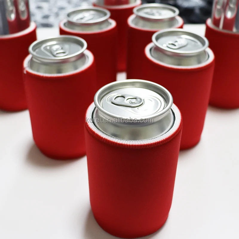 KOFEI Custom Festival Theme Insulated Neoprene Beer Can Cooler Sleeve Sublimation Blank Christmas Stubby Cooler Red Colour