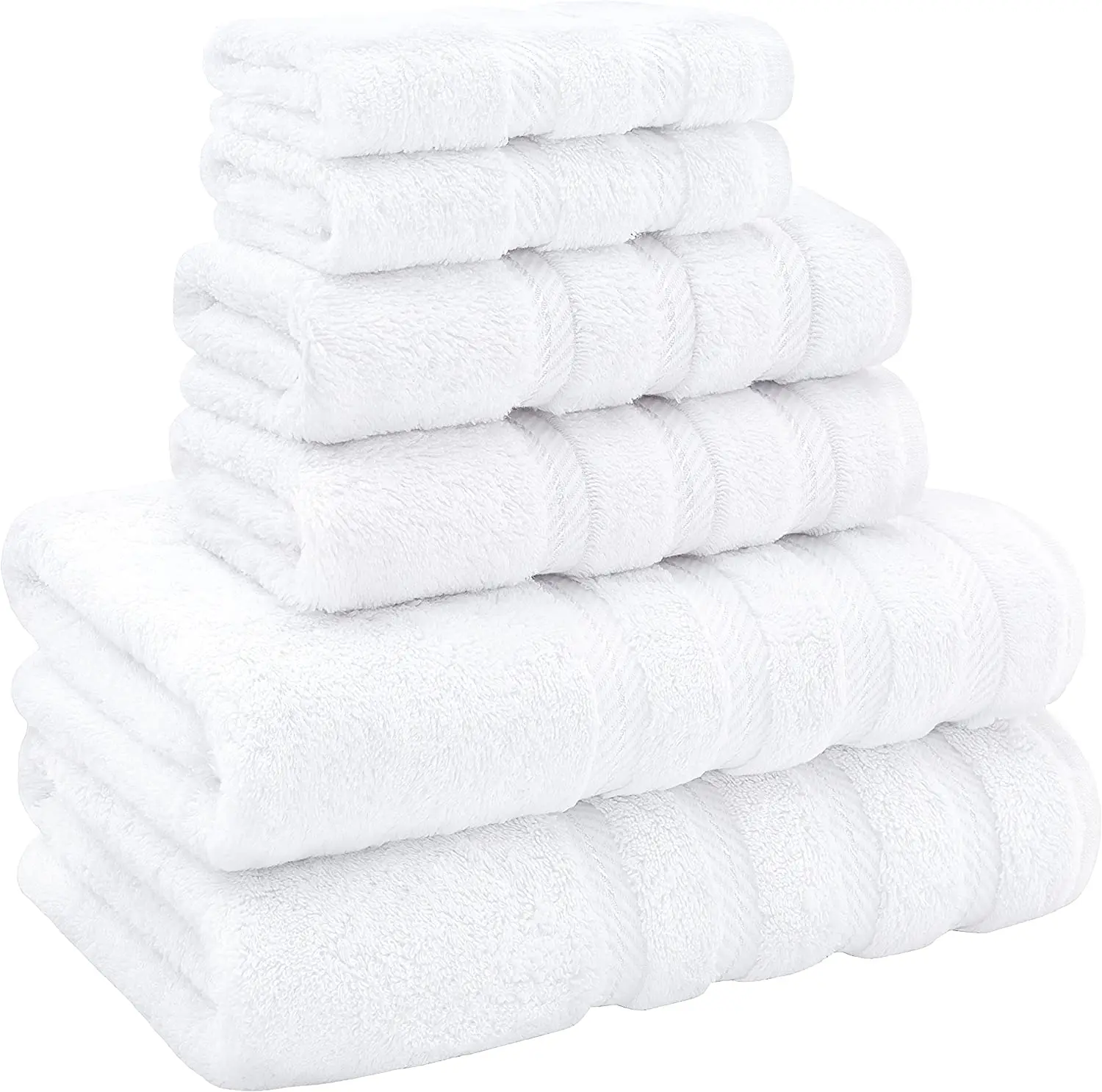 Soft and High Quality Washcloths Soft Linen Absorbent Bath Towels 100% Turkish Cotton 6pcs for Bathroom Shower and Hotel