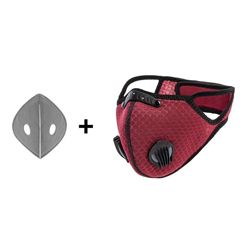 
sport training bike face cover pm 2.5 pollution carbon cloth filter 