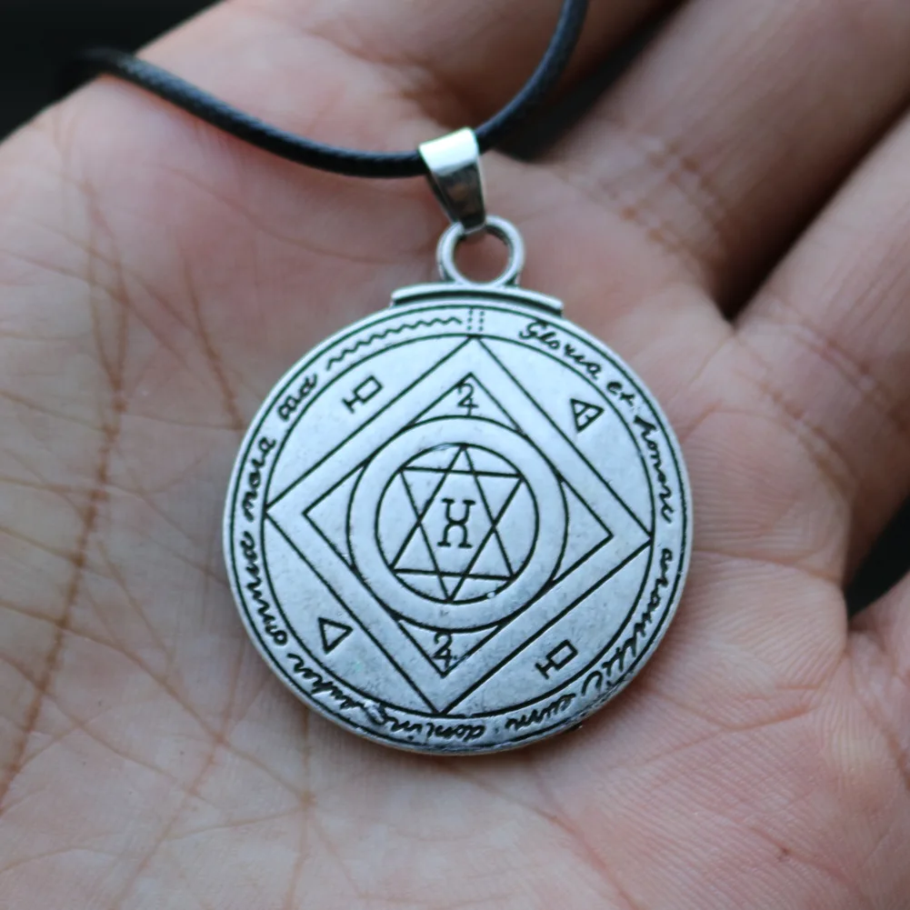 Viking amulet pendant necklace Solomon pentagram seal pendant pagan witchcraft jewelry couple necklace