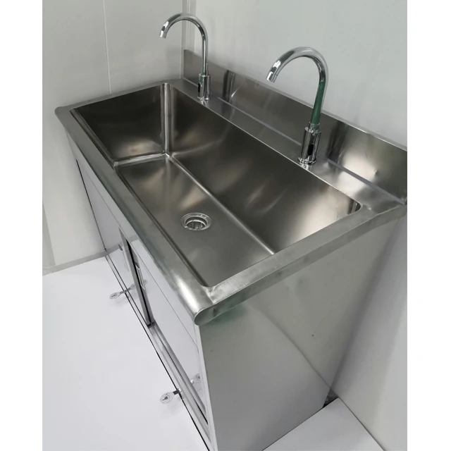 
Stainless Steel Medical Surgical Scrub Sink WIth Foot Pedal For Two Person 