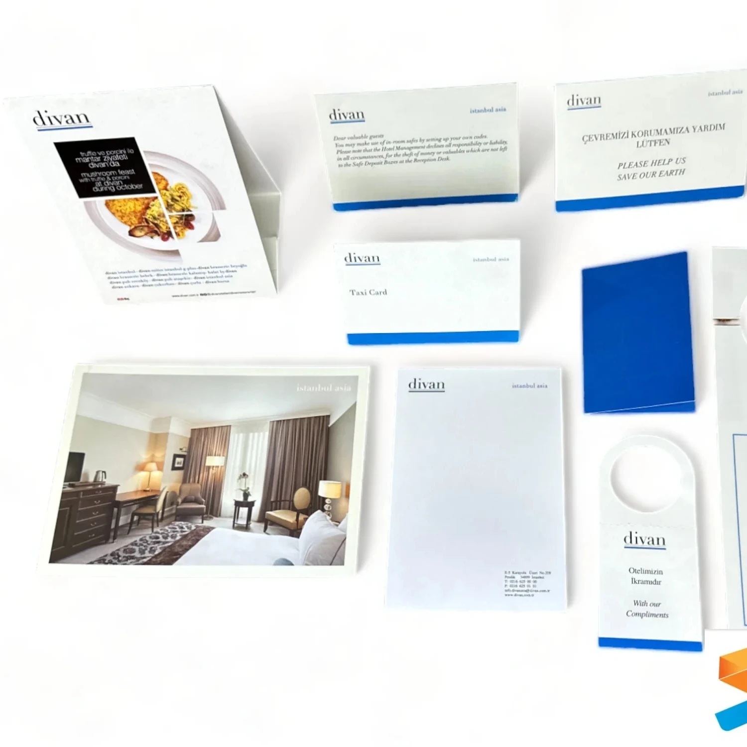 Special design of high quality hotel card cover folding hotel set catalog brochure poster folding hotel set user manual