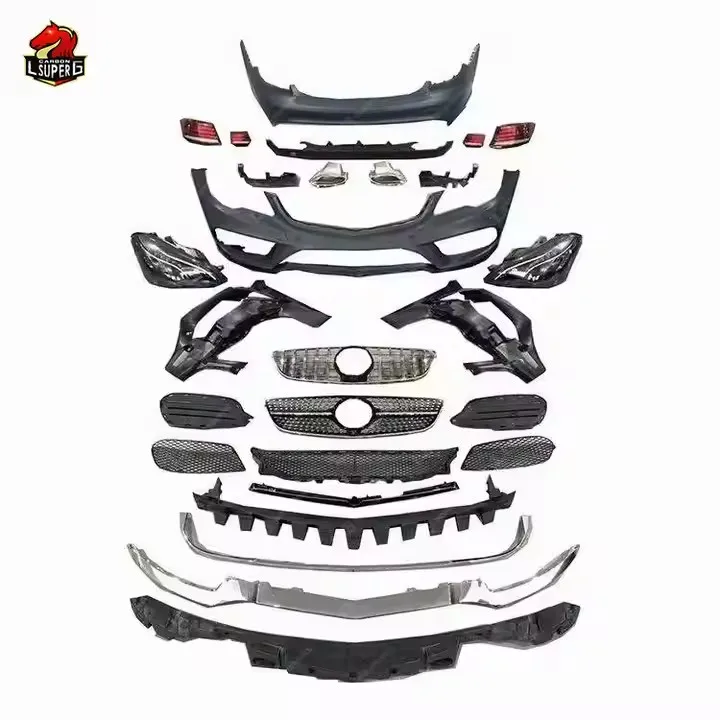 PP material Old To New bodykit for  Mercedes Benz E-Class Coupe w207 upgrade front rear bumper  headlight taillight new bodykit