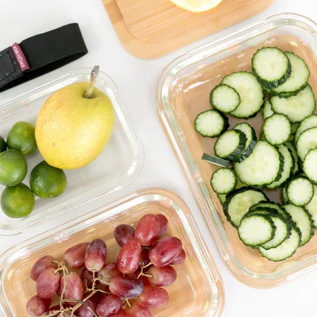 Japanese Household Bamboo Wooden Lid Glass Crisper Containers Crisper Ware Sealed Bento Box Lunch Box Microwave Refrigerator