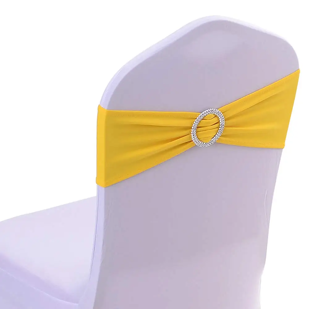 
Yellow Stretch Wedding Chair Bands 