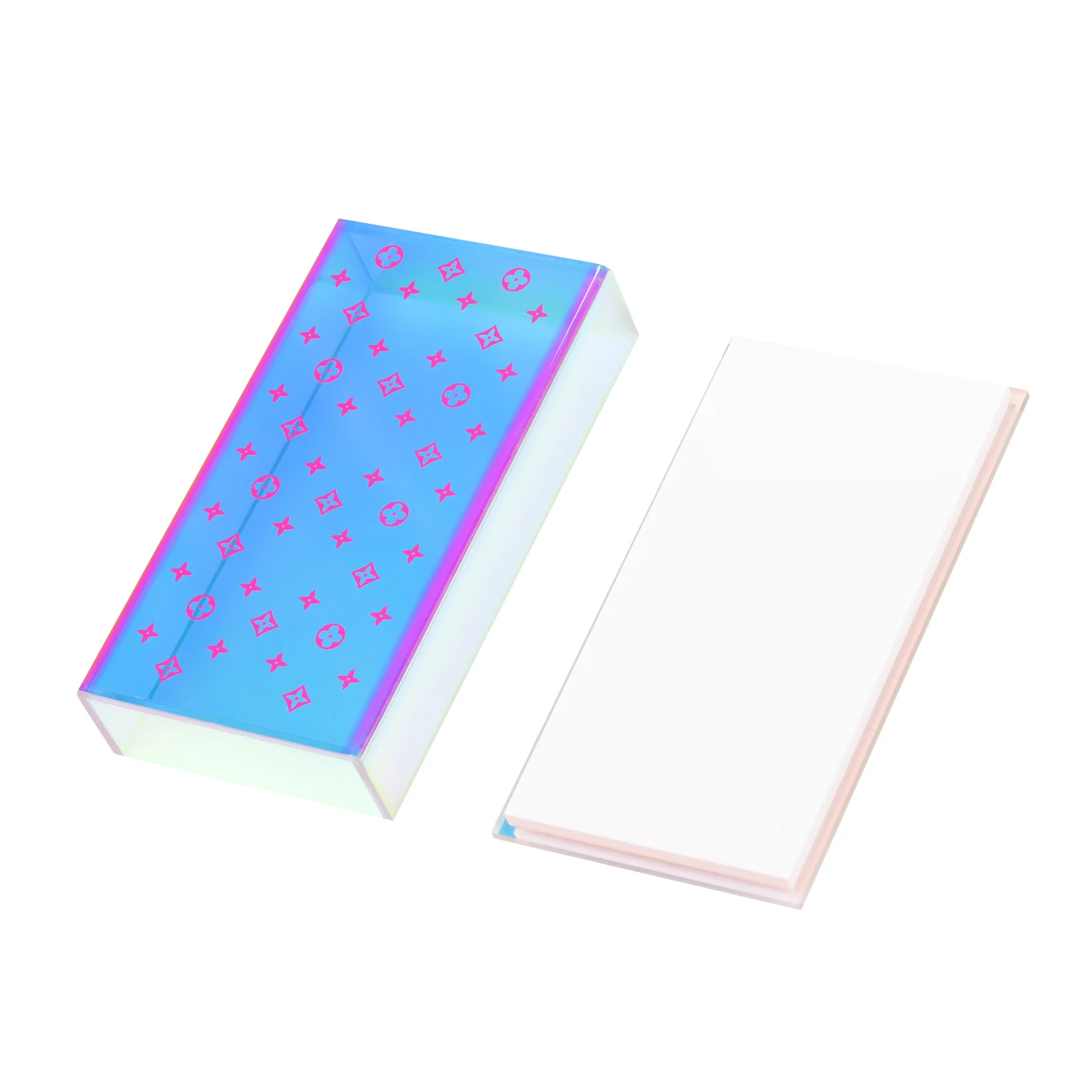 Custom Logo Acrylic Lash Pallet With Cover magnet Lash Tile Tray Eyelashes Extensions Tool Hot Selling magnet Eyelash Pallet