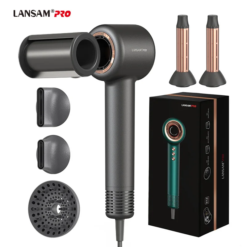 Оптовая продажа 2024 ионный фен высокоскоростной бесщеточный мотор 5 в 1 профессиональные инструменты для укладки холодного и горячего воздуха