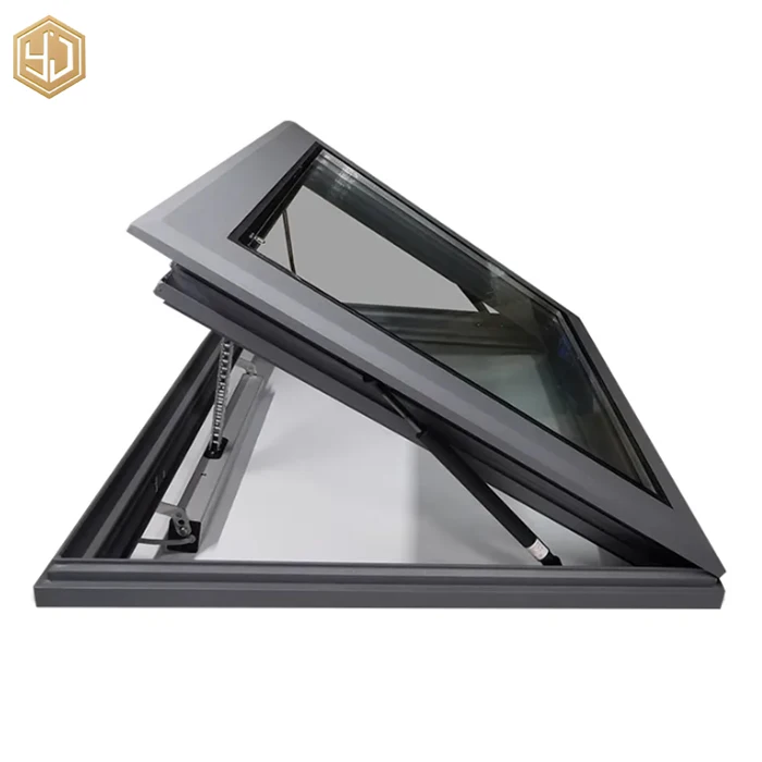 High Quality Aluminum Alloy  Electric Skylight  Window for House Tempered Glass Window
