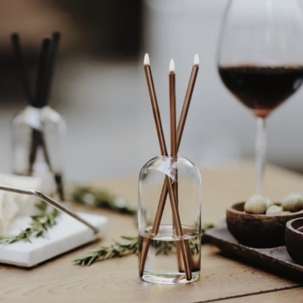 C&H Wholesale Smokeless Scented Oil Candle Metal Stick Steel Aroma Everlasting Candles