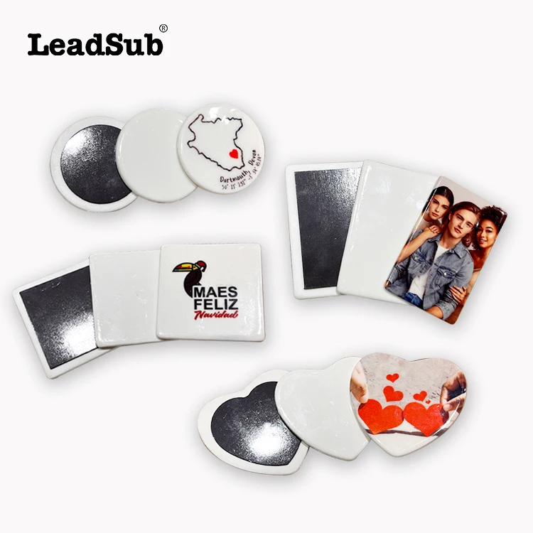 wholesale oem sublimation ceramic blank parts 5cm 6cm square refrigerator magnets custom printed unique christmas fridge magnet