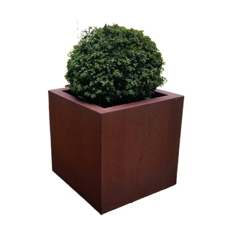
Beautiful corten tall planter stainless steel pot flower box rectangle for planting seeds 
